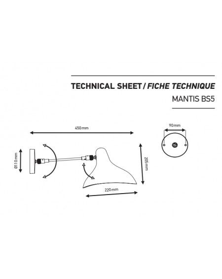 APPLIQUE MANTIS BS5 SW BL SCHOTTLANDER DCW EDITIONS APPLIQUE MANTIS BS5 SW BL SCHOTTLANDER DCW EDITIONS