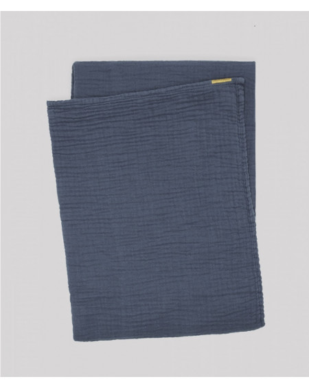 PLAID DOUBLE GAZE DE COTON 120X170 BLEU ORAGE LES PENSIONNAIRES PLAID DOUBLE GAZE DE COTON 120X170 BLEU ORAGE LES PENSIONNAIRES