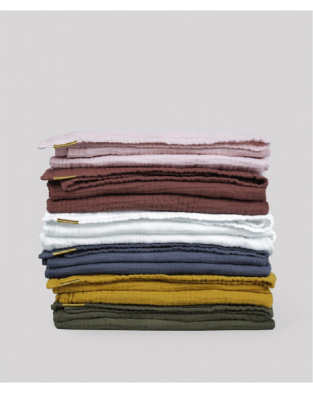 PLAID DOUBLE GAZE DE COTON 120X170 ROUILLE - LES PENSIONNAIRES PLAID DOUBLE GAZE DE COTON 120X170 ROUILLE - LES PENSIONNAIRES