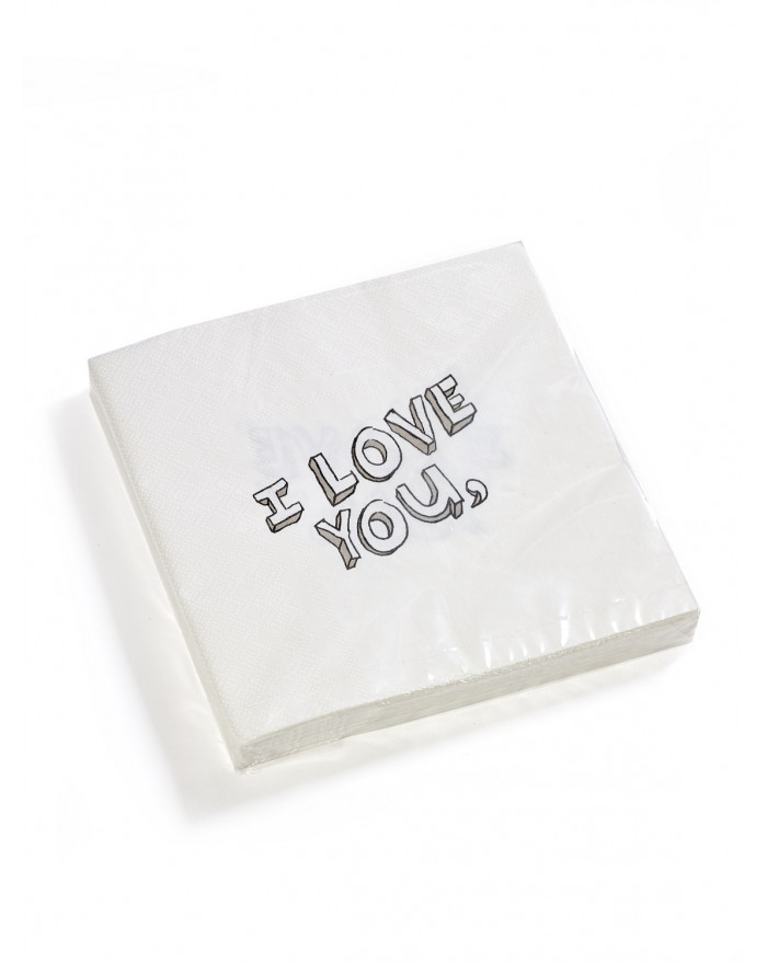 SERVIETTES EN PAPIER 33X33 I LOVE YOU SERAX SERVIETTES EN PAPIER 33X33 I LOVE YOU SERAX