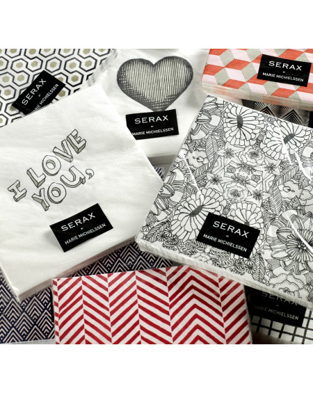 SERVIETTES EN PAPIER 33X33 I LOVE YOU SERAX SERVIETTES EN PAPIER 33X33 I LOVE YOU SERAX