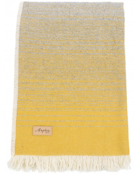 PLAID BALME FRANGES 110X150 JAUNE ARPIN PLAID BALME FRANGES 110X150 JAUNE ARPIN