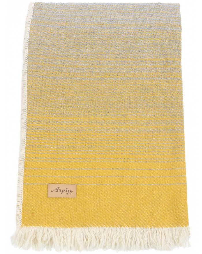 PLAID BALME FRANGES 110X150 JAUNE ARPIN PLAID BALME FRANGES 110X150 JAUNE ARPIN