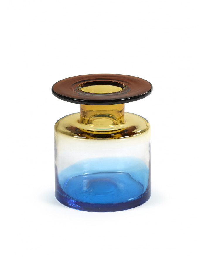 VASE WIND & FIRE Ø18,5 X H22 CM BLEU AMBRE SERAX VASE WIND & FIRE Ø18,5 X H22 CM BLEU AMBRE SERAX