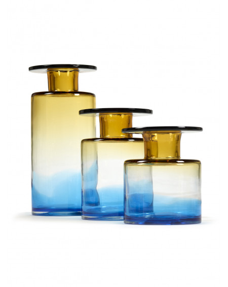 VASE WIND & FIRE Ø18,5 X H22 CM BLEU AMBRE SERAX VASE WIND & FIRE Ø18,5 X H22 CM BLEU AMBRE SERAX