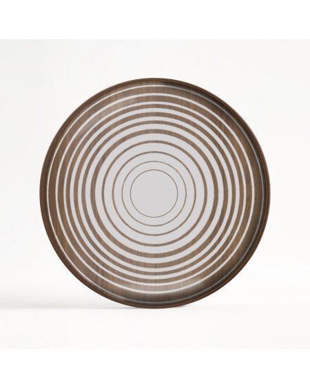 PLATEAU ROND CREAM CIRCLES GLASS VALET TRAY Ø30 ETHNICRAFT PLATEAU ROND CREAM CIRCLES GLASS VALET TRAY Ø30 ETHNICRAFT