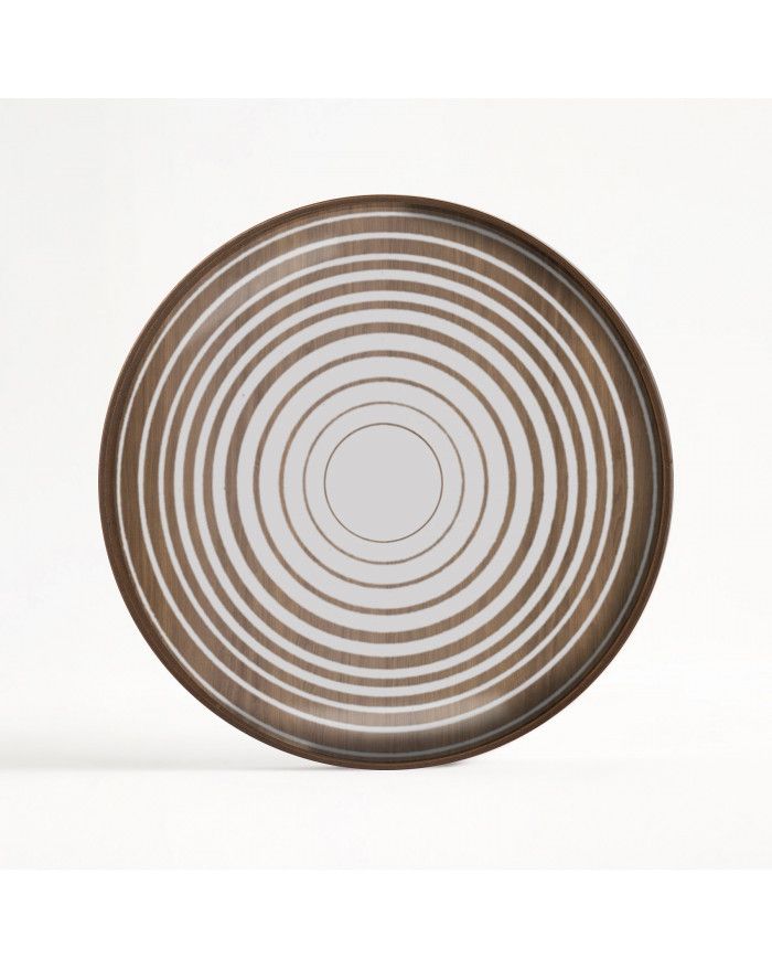PLATEAU ROND CREAM CIRCLES GLASS VALET TRAY Ø30 ETHNICRAFT PLATEAU ROND CREAM CIRCLES GLASS VALET TRAY Ø30 ETHNICRAFT
