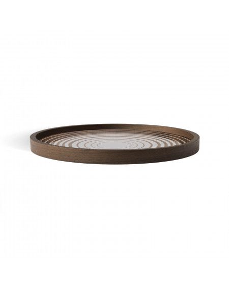 PLATEAU ROND CREAM CIRCLES GLASS VALET TRAY Ø30 ETHNICRAFT PLATEAU ROND CREAM CIRCLES GLASS VALET TRAY Ø30 ETHNICRAFT