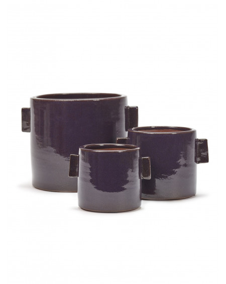 POT DE FLEURS 23,5X19XH17,5 AUBERGINE SERAX POT DE FLEURS 23,5X19XH17,5 AUBERGINE SERAX