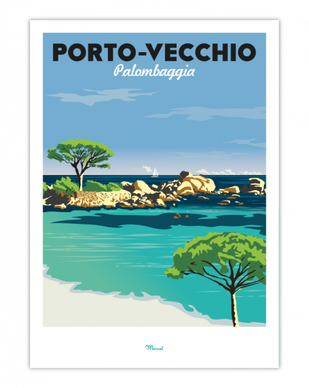 AFFICHE 30X40 PORTO VECCHIO MARCEL TRAVEL POSTER AFFICHE 30X40 PORTO VECCHIO MARCEL TRAVEL POSTER