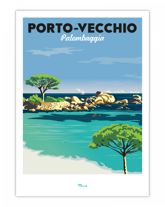 AFFICHE 30X40 PORTO VECCHIO MARCEL TRAVEL POSTER AFFICHE 30X40 PORTO VECCHIO MARCEL TRAVEL POSTER