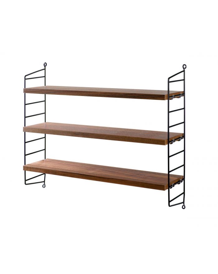 ETAGERE STRING POCKET WALNUT/BLACK STRING FURNITURE ETAGERE STRING POCKET WALNUT/BLACK STRING FURNITURE