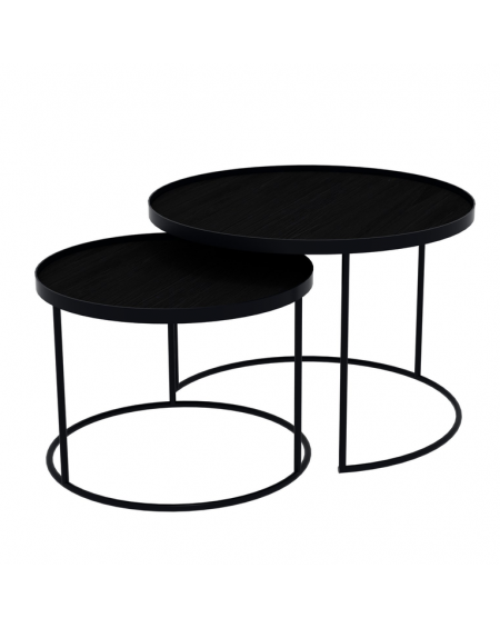 SET TABLES BASSES ROUND TRAY TABLES Ø49XH31/Ø62XH38 NOTRE MONDE SET TABLES BASSES ROUND TRAY TABLES Ø49XH31/Ø62XH38 NOTRE MONDE