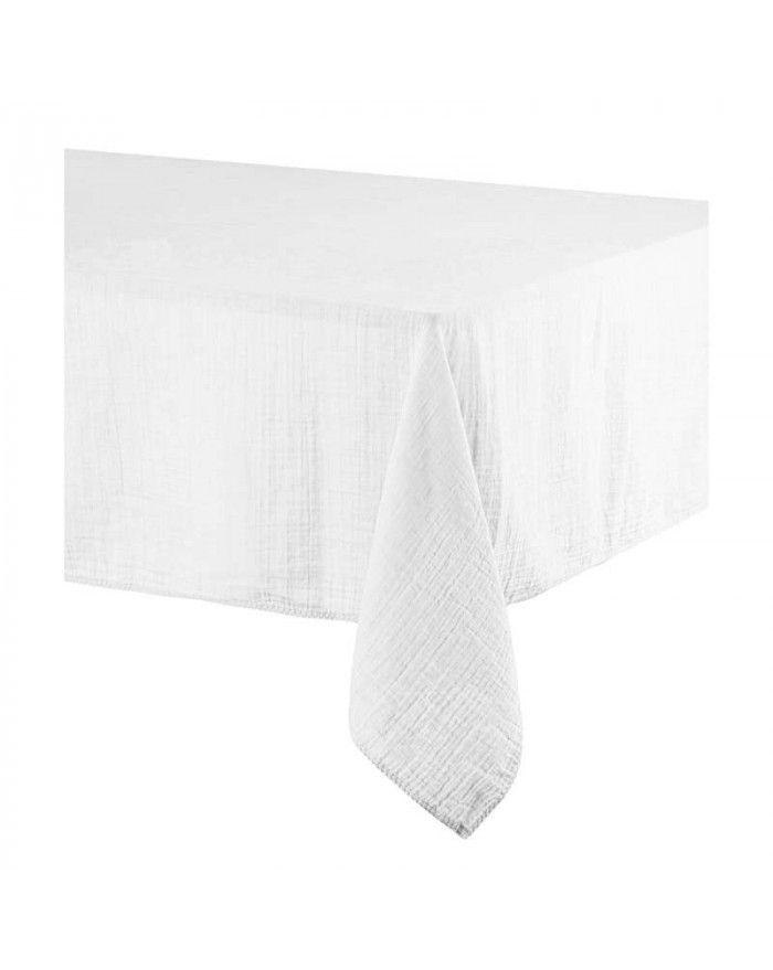 NAPPE MYKONOS 170X250 VOILE DE COTON BLANC HARMONY / HAOMY